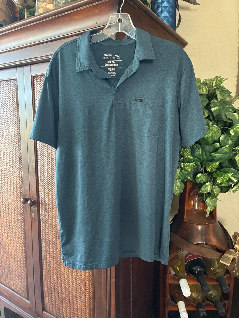 O'Neill Men's Teal Short-Sleeve Polo UPF 50+